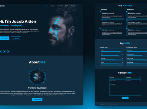 HTML、CSS、JS构建炫酷的响应式个人作品网站
