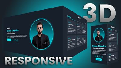 使用HTML/CSS/JS实现响应式的3D个人简历网页