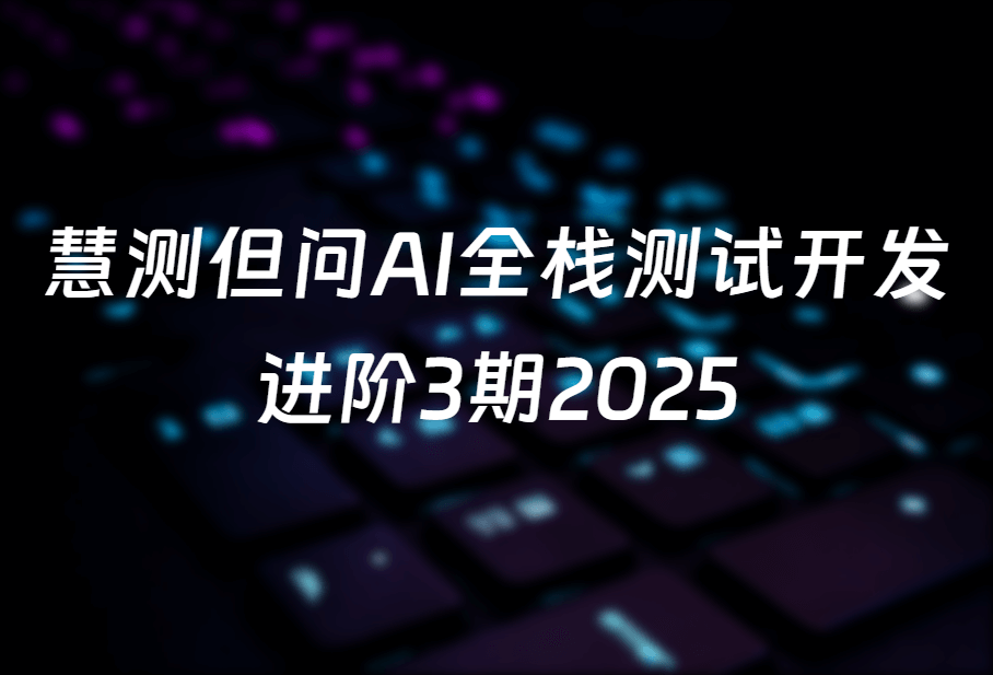 慧测但问AI全栈测试开发进阶3期2025